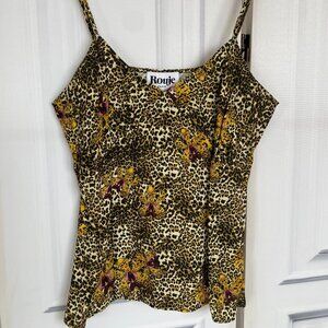 GENTLY WORN ROUJE LEOPARD/FLORAL PRINT TOP Size 38